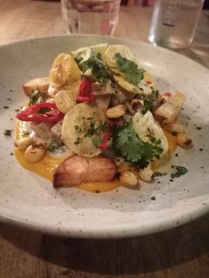 Great mushroom - ceviche with an south-american flavor at The Meets Restaurant in Amsterdam