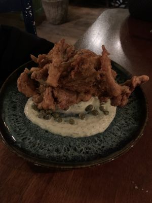 Fried king oyster mushrooms   at The Meets Restaurant in Amsterdam