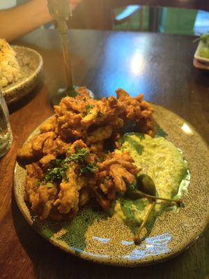 Fried oyster mushrooms at The Meets Restaurant in Amsterdam
