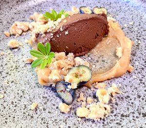 Chocolate mousse at The Meets Restaurant in Amsterdam