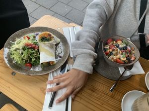 Veggie Sandwich and a Lovely Acai Bowl at The Meets Restaurant in Amsterdam
