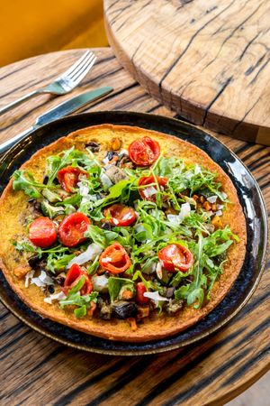 Chickpeas pizza at The Meets Restaurant in Amsterdam