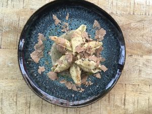 Conchiglioni worth fresh black truffle at The Meets Restaurant in Amsterdam