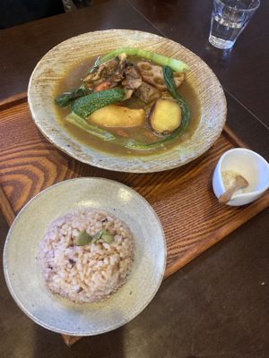 Vegetable curry soup   at Jinenya - Karuizawa Bypass in Nagano