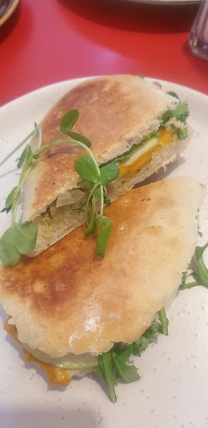 Panini - pumpkin, walnut, apple, rocket..delicious at Feedback Cafe in Yarraville