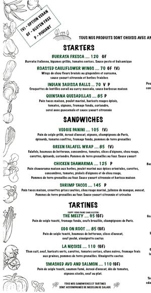 Menu at Organic Kitchen in Casablanca