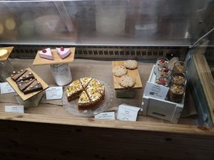 Selection of vegan desserts at Organic Kitchen in Casablanca