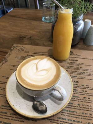 Vegan latte  at Organic Kitchen in Casablanca