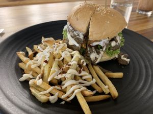 Pepper burger  at Pando Cafe in Kota Kinabalu