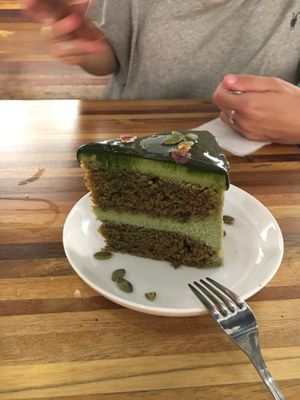 Matcha cake  at Pando Cafe in Kota Kinabalu