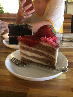 Strawberry cake - amazing! at Pando Cafe in Kota Kinabalu
