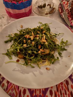 Pasta with artichokes at Restaurante Amaltea in Cordoba
