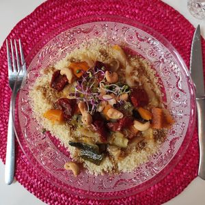 Couscous aux légumes de saison at Restaurante Amaltea in Cordoba