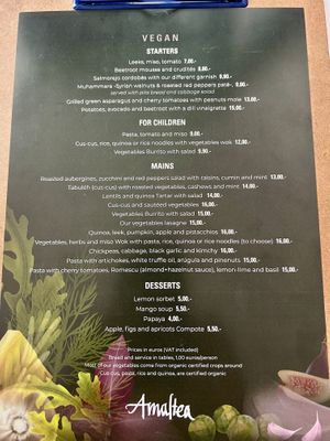 Menu  at Restaurante Amaltea in Cordoba