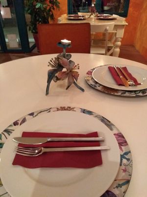 Table setting at Restaurante Amaltea in Cordoba