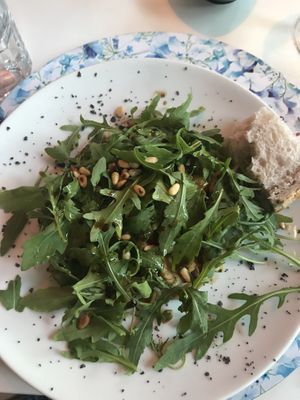 Artichoke pasta (minus Parmesan) at Restaurante Amaltea in Cordoba