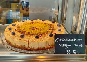 Cheesecake at Grand Café Lochergut in Zurich