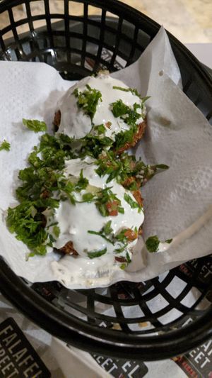Two falafels on the house at Falafel Street in Valletta