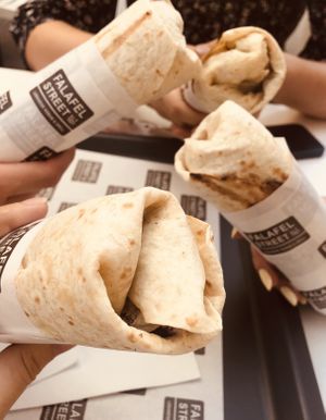 Falafel wrap  at Falafel Street in Valletta