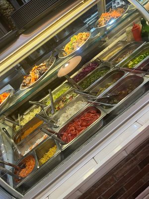 Salad selection  at Falafel Street in Valletta