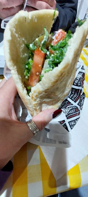 Bad picture of very tasty falafel at Falafel Street in Valletta