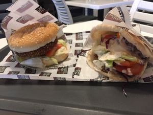 Falafel burger & pitta at Falafel Street in Valletta