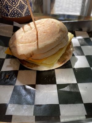 Egg and cheese at Root in Newport