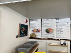 Wall menu at Root in Newport
