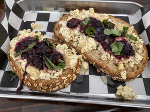 Ricotta berry toast - so good!  at Root in Newport