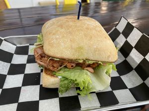 BBQ Jackfruit Sandwich  at Root in Newport