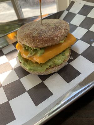 Breakfast sandwich  at Root in Newport