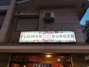 Flower Burger Sign at Flower Burger in Bari