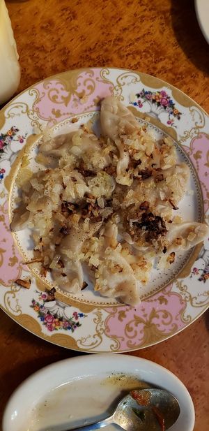 Vareniki - Vagn Potato Dumplings w/ Fried Onions at Forte Tapas in Las Vegas
