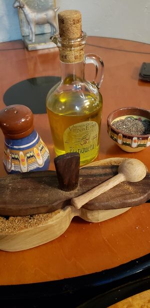 Seasoning & olive oil at Forte Tapas in Las Vegas