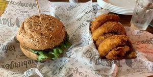 The beyond burger  at Bareburger in Atlanta