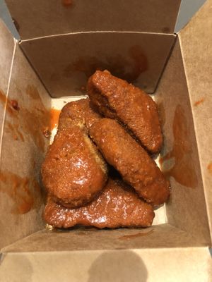 Fiery Buffalo chick’n wings  at Lord of the Fries in Wellington