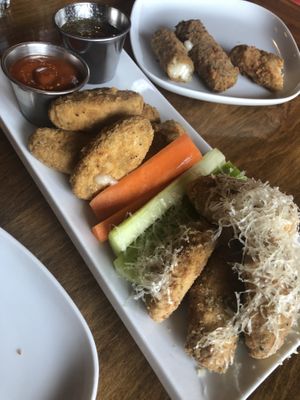 Wings and cheese sticks   at Nateure's Plate in Peterborough