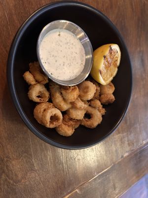 Calamari made from hearts of pine!  at Nateure's Plate in Peterborough
