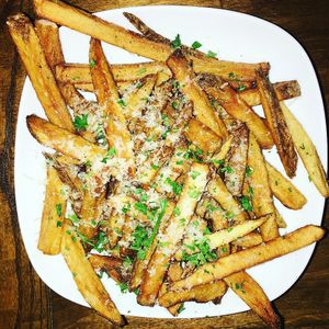 Garlic Parmesan fries at Nateure's Plate in Peterborough