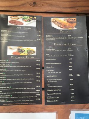 Menu at Barcote in Oakland