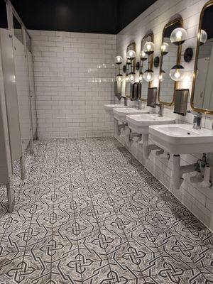 Beautiful bathrooms for the building at Art of Dosa in Chicago