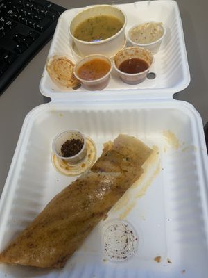 (Half eaten) Mysore dosa wrap  at Art of Dosa in Chicago