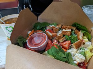 Strawberry salad with incredible raspberry vinaigrette at Gentle Grill in Temecula