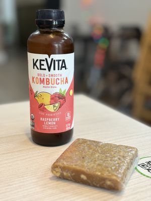 Kombucha and peanut butter brownie   at Gentle Grill in Temecula