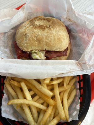 Brisket sandwich with fries   at Gentle Grill in Temecula
