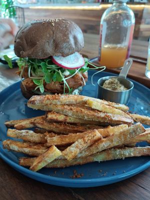 “Fish" burger at Nourish in Hoi An