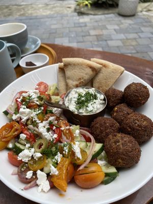 Greek salad (they accidentally gave me real feta so double check when it is served)  at Nourish in Hoi An