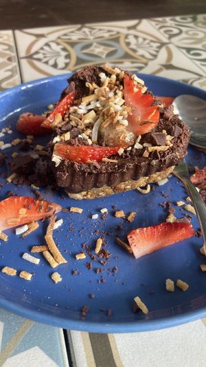 Raw chocolate and almond cake  at Nourish in Hoi An