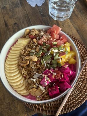 Beetroot smoothie bowl  at Nourish in Hoi An