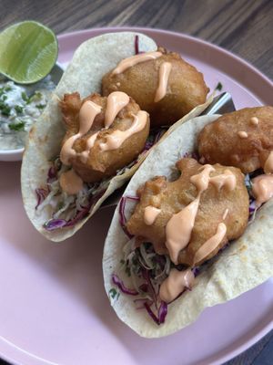 Vegan fish tacos   at Nourish in Hoi An